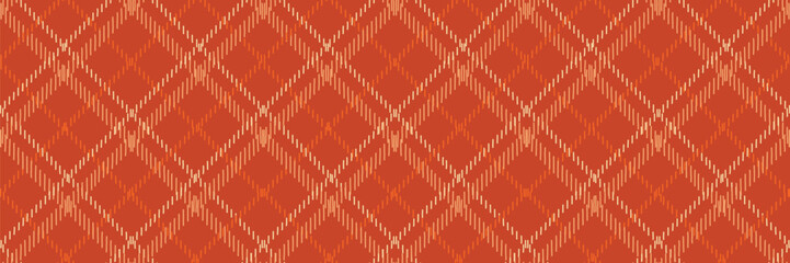 Seamless Orange Argyle Diamond Pattern with Beige Lines