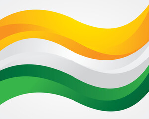 Illustration of the Indian national flag with the tricolor of orange, white and green