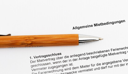 Allgemeine Mietbedingungen Mietvertrag