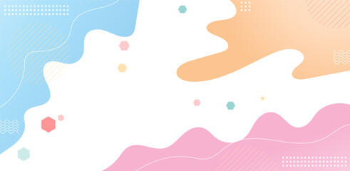 Soft Colorful Abstract Backdrop with Organic Forms and Geometric Accents