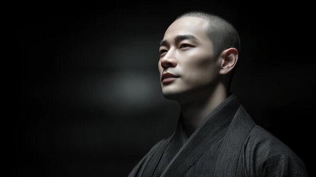 Tang Dynasty Monk Meditating in Serenity