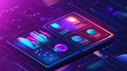 Business data analytics dashboard displaying financial charts