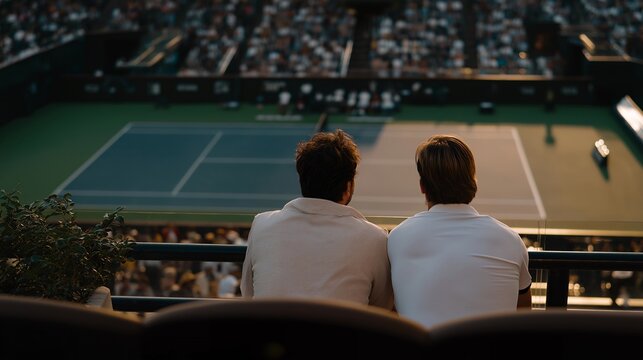 Tennis fans sit in complete silence on the edge of their seats courtside, eyes fixed on the player before match point — elegant tension and grace captured in stillness. cinematic color correction,