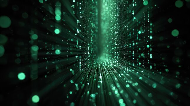 Digital data streaming through an abstract light tunnel