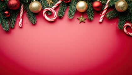 Festive Christmas background with fir tree branches