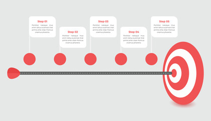 Goal Infographic with Arrow Target Timeline