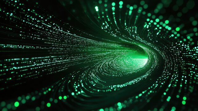 Data flowing through fiber optic network tunnel - Powered by Adobe