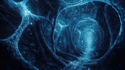 Abstract neural network tunnel with digital data flow