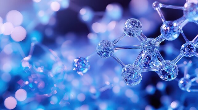 Molecular structure creating abstract science and technology background