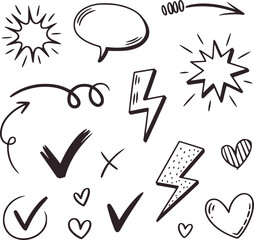 Hand drawn graphic elements collection vector