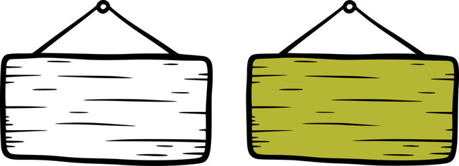 Wooden signs hanging illustration texture