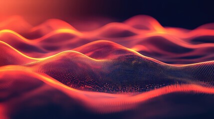 Digital data waves flowing in an abstract technological background