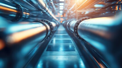 Industrial pipeline infrastructure connecting systems for energy transportation