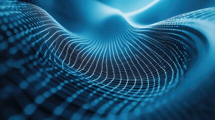 Blue abstract wavy grid illustrating data communication