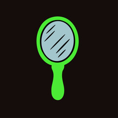 Hand mirror icon logo flat vector design