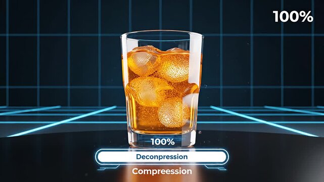 Futuristic Data Compression and Decompression into a Glass of Whiskey.