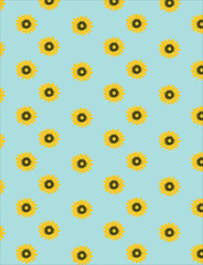 Sunflower seamless pattern. Illustration sunflower seamless pattern, floral spring.    Sunflower vector seamless pattern floral texture
