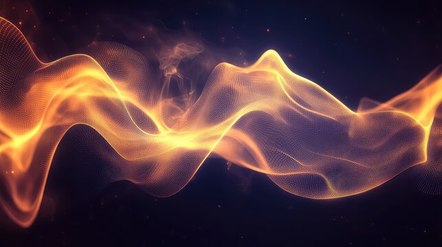 Abstract glowing particle wave flowing digital energy