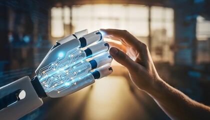 High tech machine human connection high resolution photo