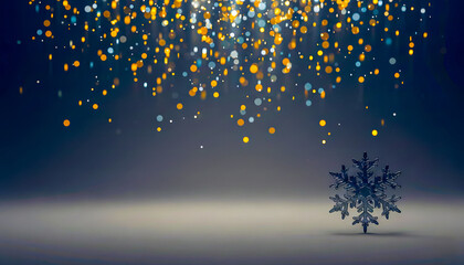 Snowflake on bokeh lights background