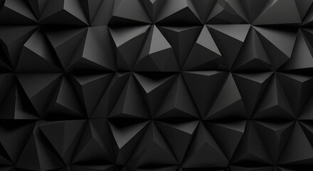 Obraz premium A sleek, semigloss wall is transformed by a dynamic wallpaper of interlocking, 3D black triangular blocks, creating a sharp, geometric depth.