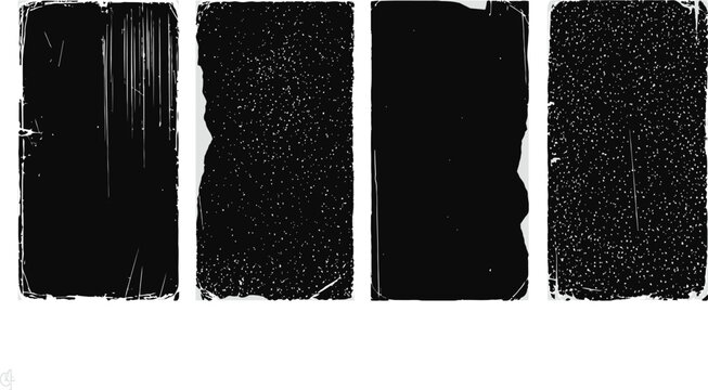 Vintage Black Grunge Texture Set &ndash; Scratched and Worn Paper Overlays