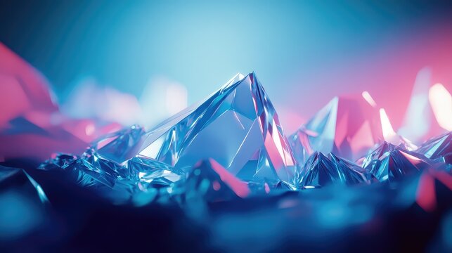 Reflecting crystal shards creating energetic abstract background texture