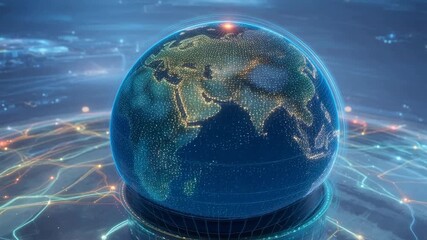 Digital globe with network connections - Powered by Adobe