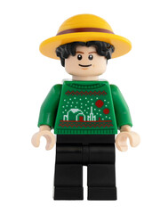 Naklejka premium Dortmund - Deutschland 4. November 2025 - Lego Figur Ruffy mit grünem Pullover der Serie One Piece - Studio Aufnahme