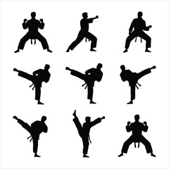 Karate Master Stances - Martial Arts Character Icons