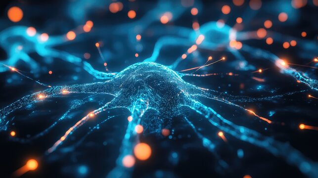 Neural network forming connections transmitting electrical signals