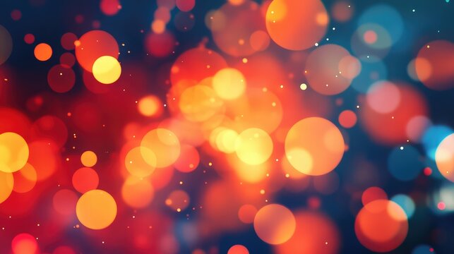 Vibrant bokeh lights creating abstract glowing background particles