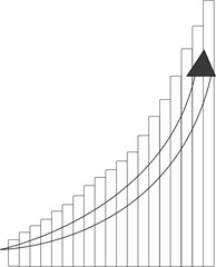 business graph with arrow