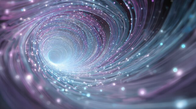 Fiber optic vortex tunnel transmitting abstract data light