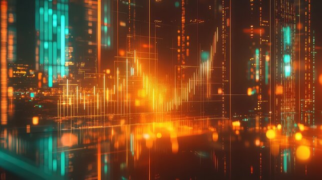 Digital financial data chart showing market trends