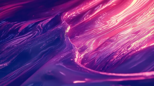 Abstract flowing liquid vibrant purple and pink light waves