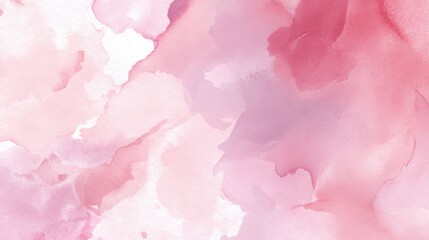 Abstract watercolor painting with fluid pink hues blending from pale to deep shades,