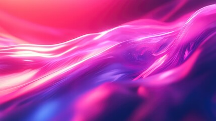 Abstract flowing waves with vibrant pink and purple neon lights
