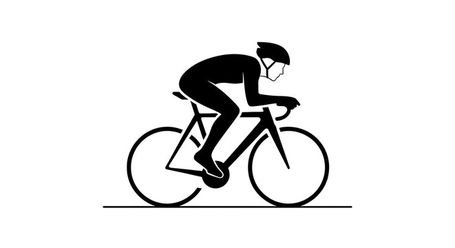 Cycling race silhouette vector illustration for sports and fitness related designs and graphics
