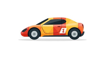 Fototapeta premium Vector illustration of race car vehicle transport automobile racing motorsport speed design