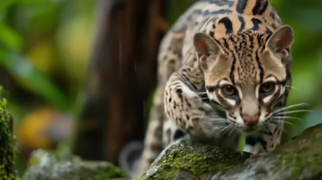 Close up of a wildcat in a natural habitat with detailed fur