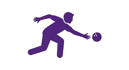 Bowling player silhouette vector graphic for sports and recreation design projects use now