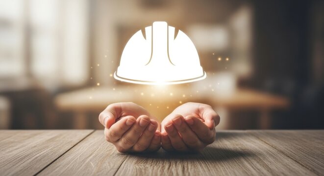 Diverse team collaborating on holographic display technology in a modern office with a futuristic cityscape view at sunset for innovation