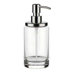 Obraz premium Modern clear glass soap dispenser with chrome pump