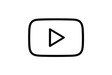 Obraz na płótnie Canvas Social media video play button icon outline graphic for online content and streaming applications, transparent background