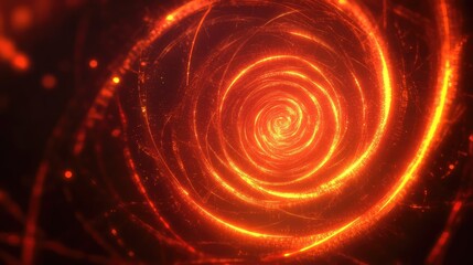 Fototapeta premium Abstract orange light vortex creating digital motion background