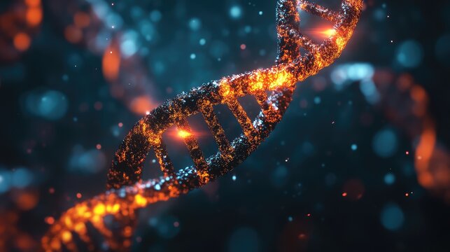 Dna helix structure representing science, genetics, and biotechnology research - Powered by Adobe