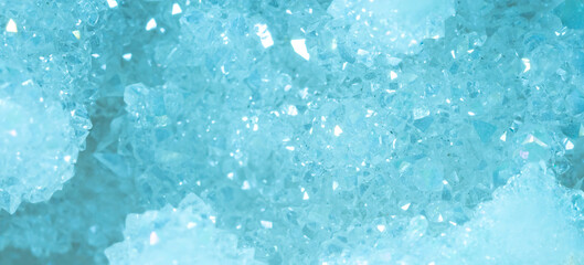 Blue Crystal Mineral Stone. Gems. Mineral crystals in the natural environment. Texture of precious...