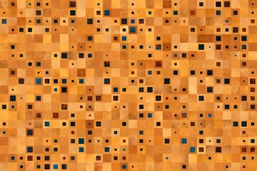 An abstract composition of squares in varying sizes and colors, creating a textured , mosaic-like effect. Tile art.