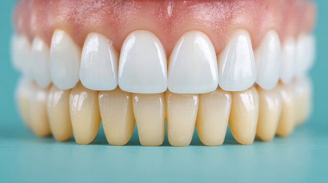 Wide and narrow platform dental implants on matte mint clinical background